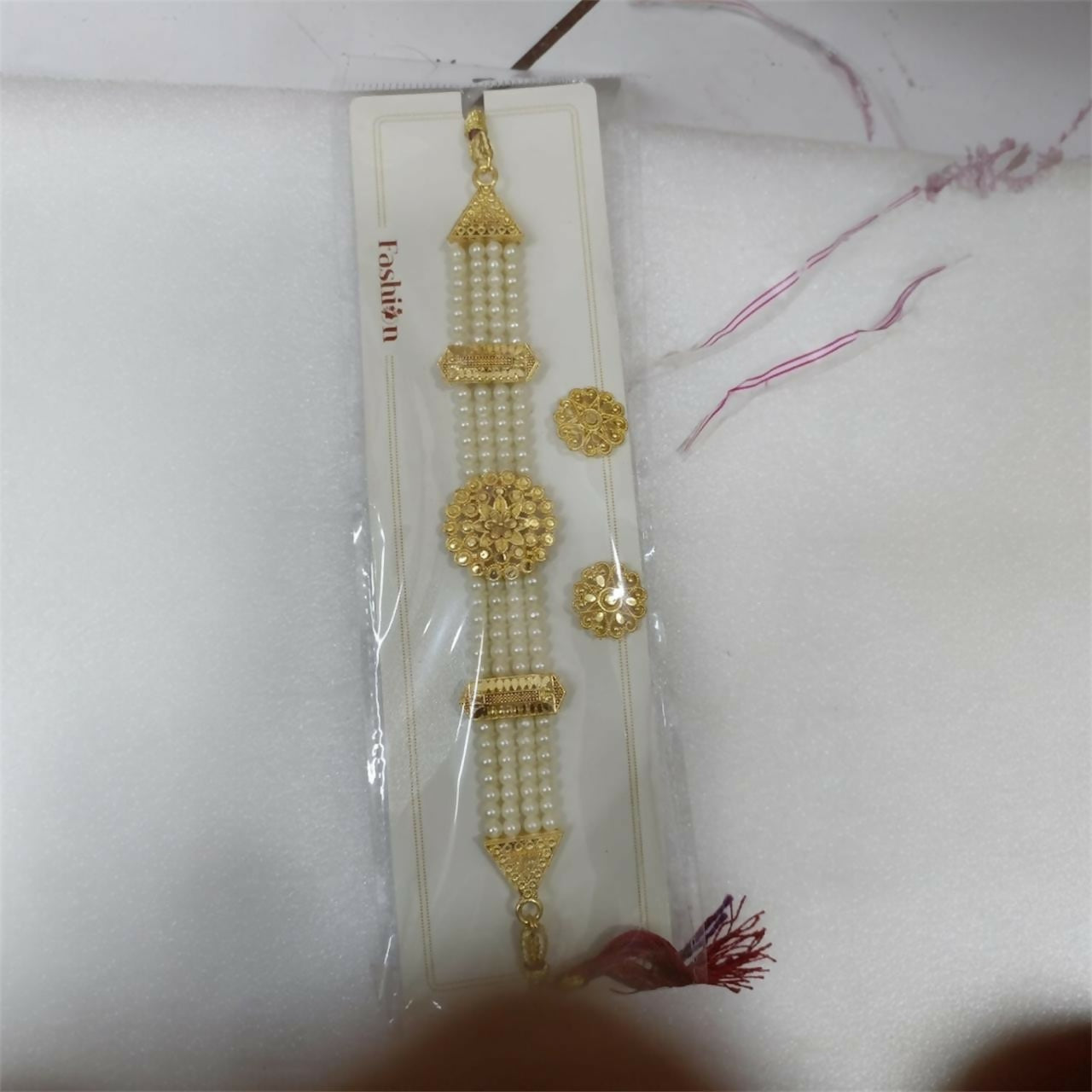 Premium Gold-Plated Pearl Chick Set | Traditional Bridal Jewellery Set