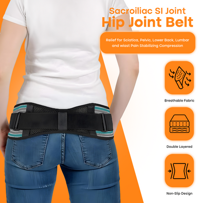 Small adjustable lower back support belt with focus on flexible material