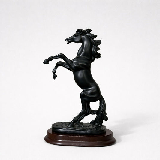 Black Horse poly-resin Showpiece for Home Decor | Lucky Horse Statue | Office Table Decor