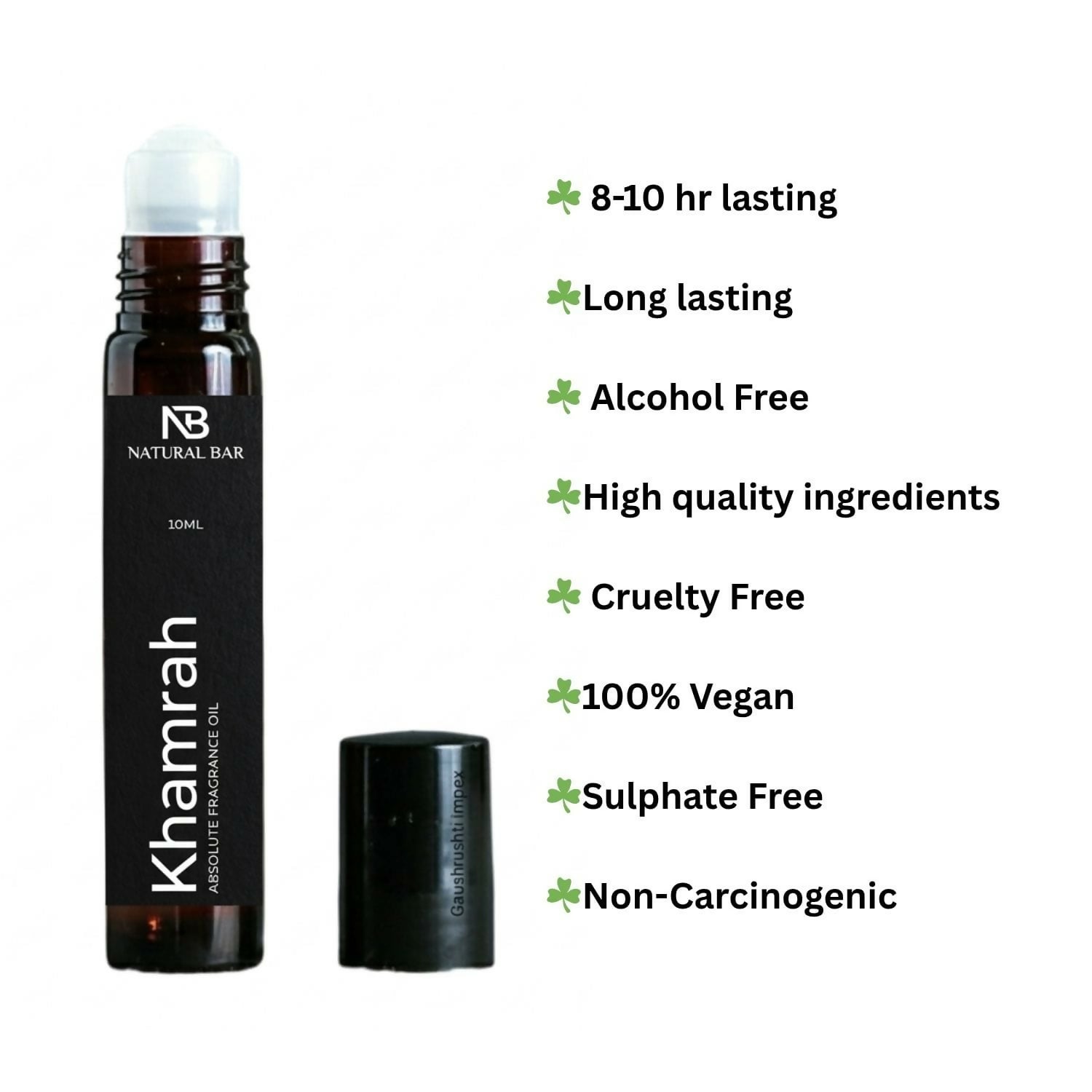 10ml luxury perfume oil in a sleek, compact bottle