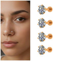 14K Gold Diamond Nosepin – Elegant Internally Threaded Labret