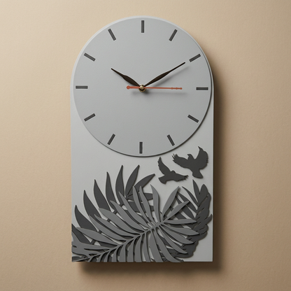 Plant Clock Grey 1