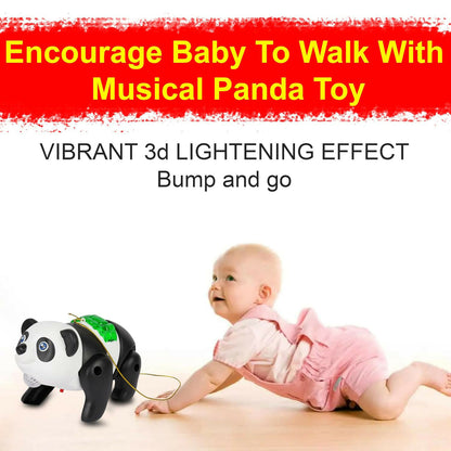 Close up of Crawling Panda toy multicolor light details