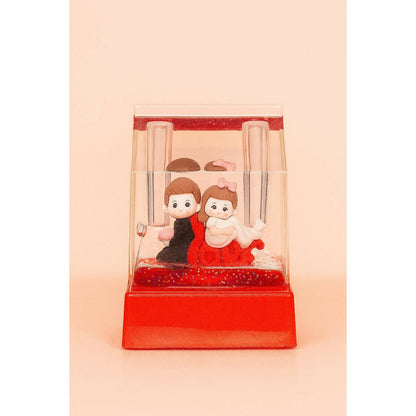 Romantic Couple Love Water Globe with Glitter Liquid and Cute Figurines – Decorative Desktop Showpiece with Love Heart Design – Perfect for Anniversary, Birthday, Wedding, Valentine’s Day and Romantic Gifts