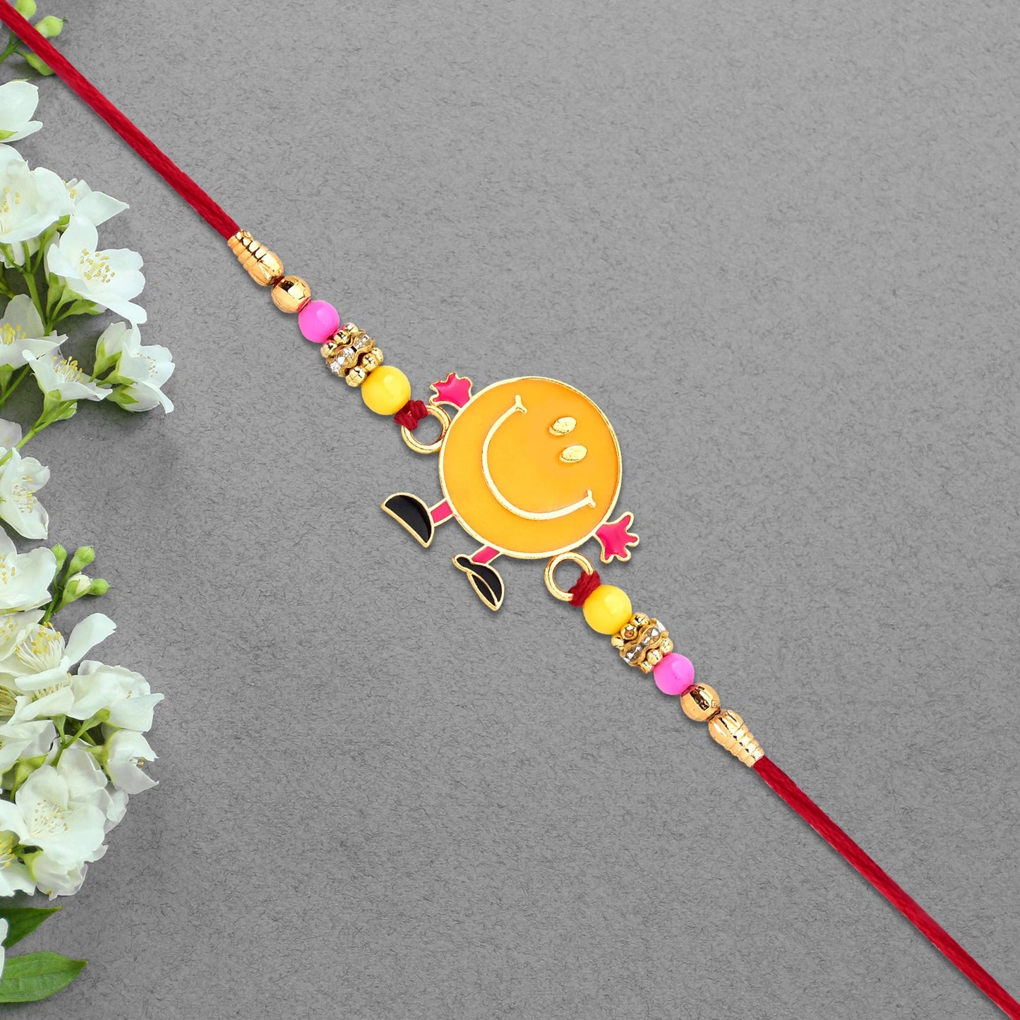 Smiley Kids Rakhi Colourful Beads & Playful Design for Raksha Bandhan (5pcs)