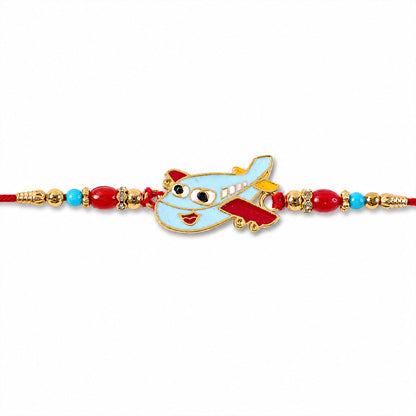 Kids Rakhi Playful Airplane Design Multicolor Beads (10pcs)