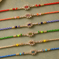 Slim Oval Motif Rakhi with Delicate AD Sparkle (Pack of 6)