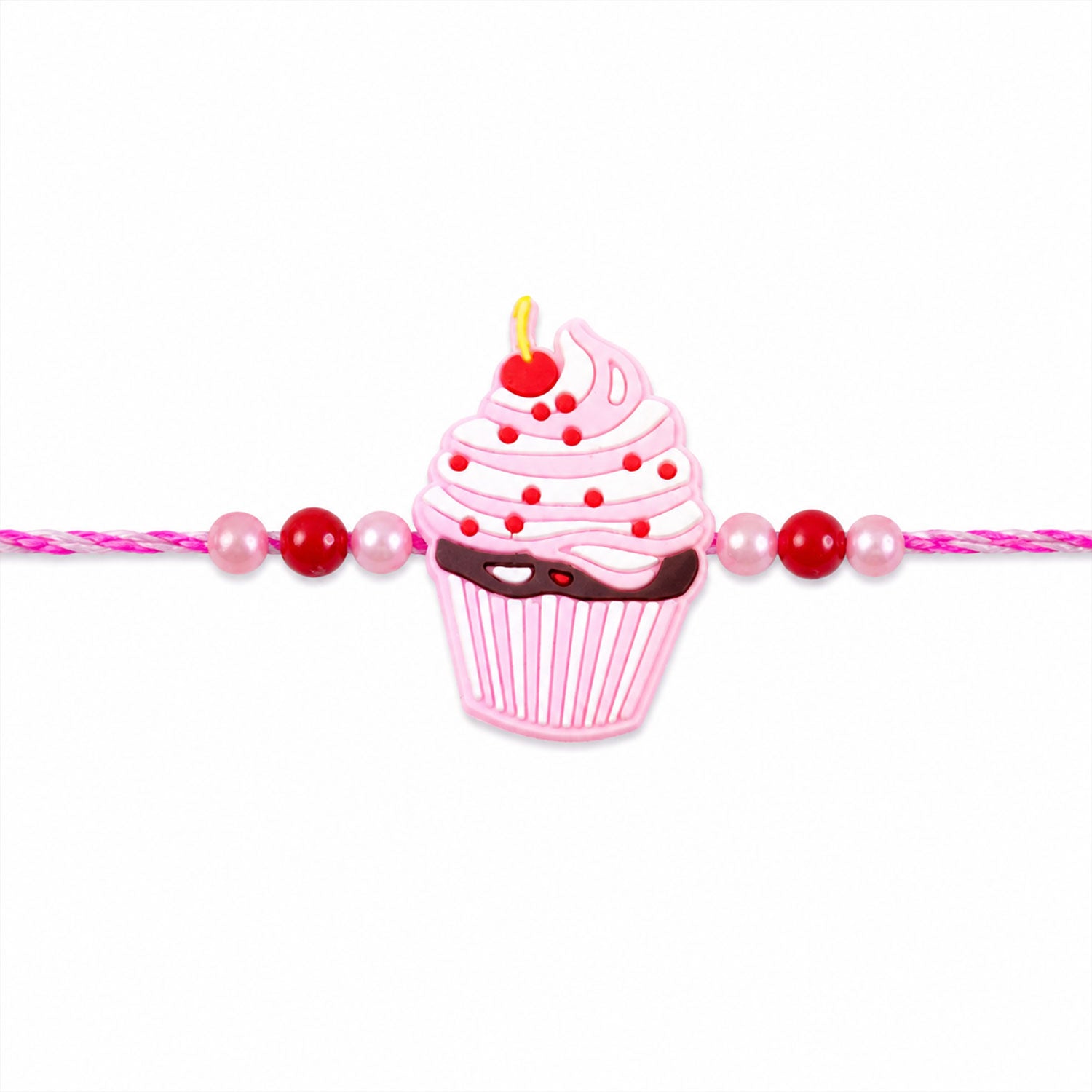 Kids Rakhi for Brother - Cupcake Charm Designer Beaded (10pcs)