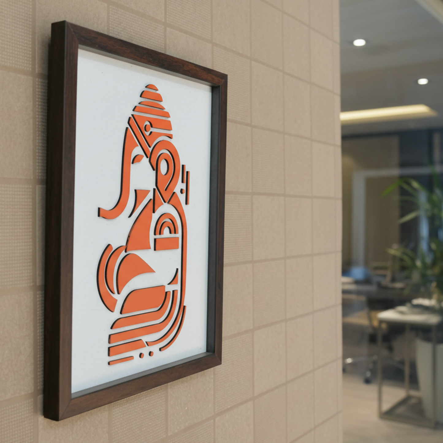 Handcrafted Wooden Ganpatiji Wall Art – Lord Ganesha Frame | Divine Home Temple Decor