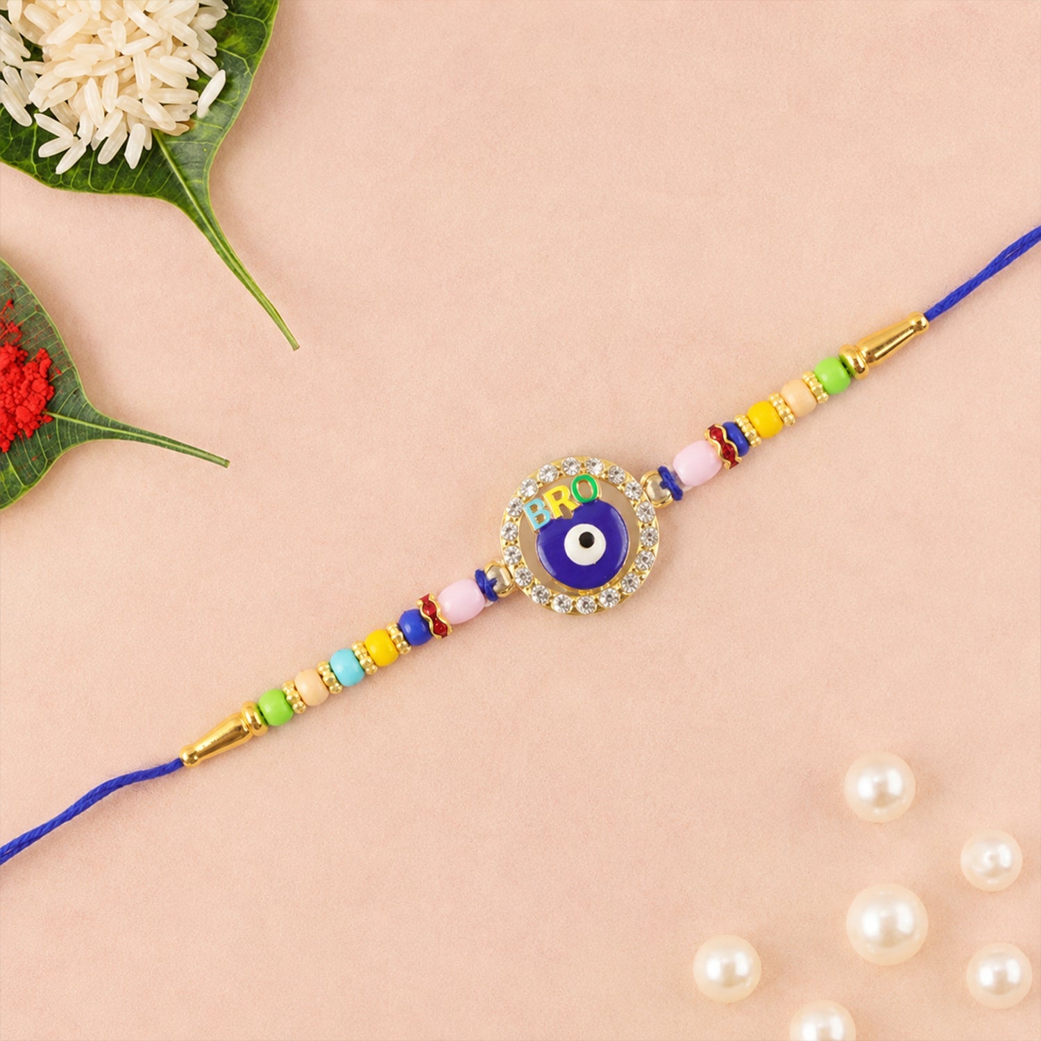 Bro Evil Eye Charm Rakhi Unique Protective Design for Bhai (10pcs)