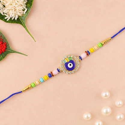 Bro Evil Eye Charm Rakhi Unique Protective Design for Bhai (10pcs)