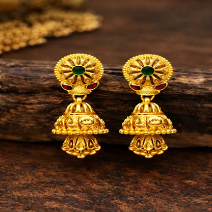 Traditional Gold Plated Jhumka Earrings for Women