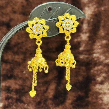 Designer Blossom Flower Jhumka Earrings