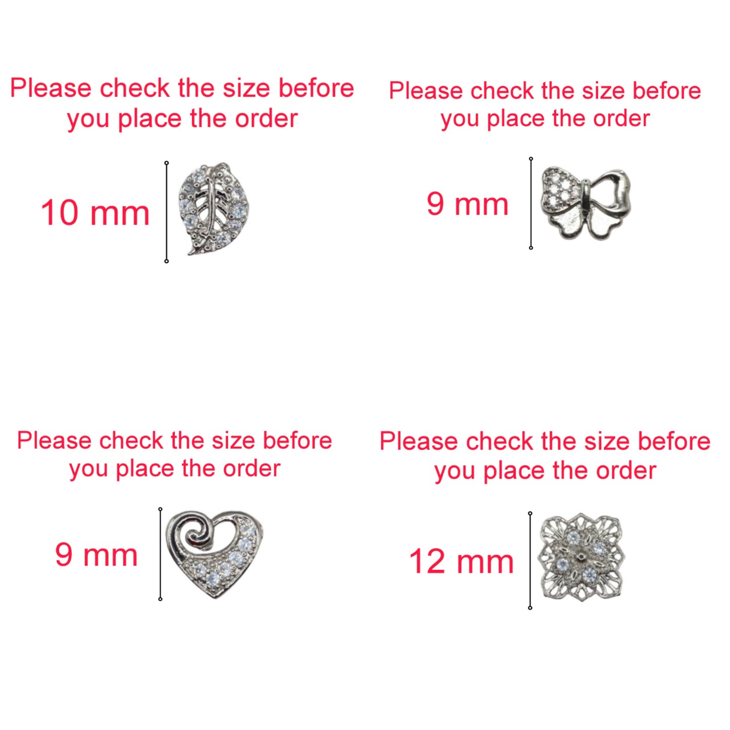 Silver heart-shaped zircon stud earrings with pave zircon setting