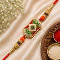 Premium Traditional Designer Rakhi for Brother | Stone & Pearl Raksha Bandhan Bracelet