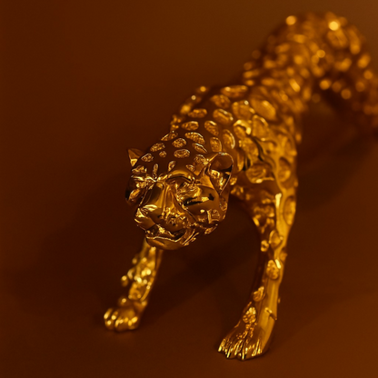 Luxury Golden Panther Figurine for Home Décor(20 INCH) – Elegant Resin Animal Showpiece for Living Room, Office Table, or Centerpiece Decoration – Modern Art Leopard Statue Gift Item