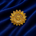 Sunflower Crystal Statement Ring – Elegant Gold-Plated Floral Design