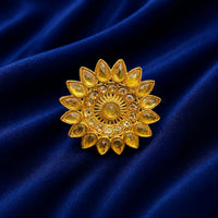 Sunflower Crystal Statement Ring for Women | Elegant Gold Plated Floral Ring