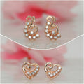 Rose Gold-Plated Peacock & Paisley Studs – Elegant Combo Pack