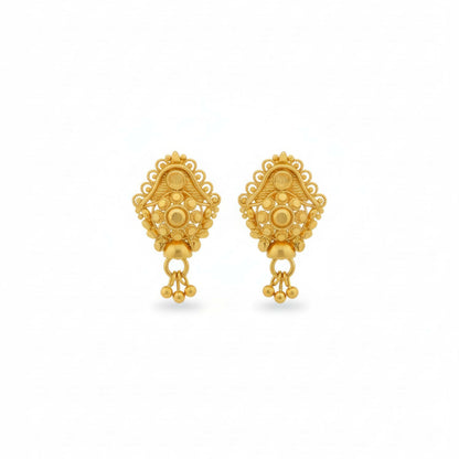 3 Drops Golden Earrings for Women & Girls – Traditional Fancy Jewellery Gift