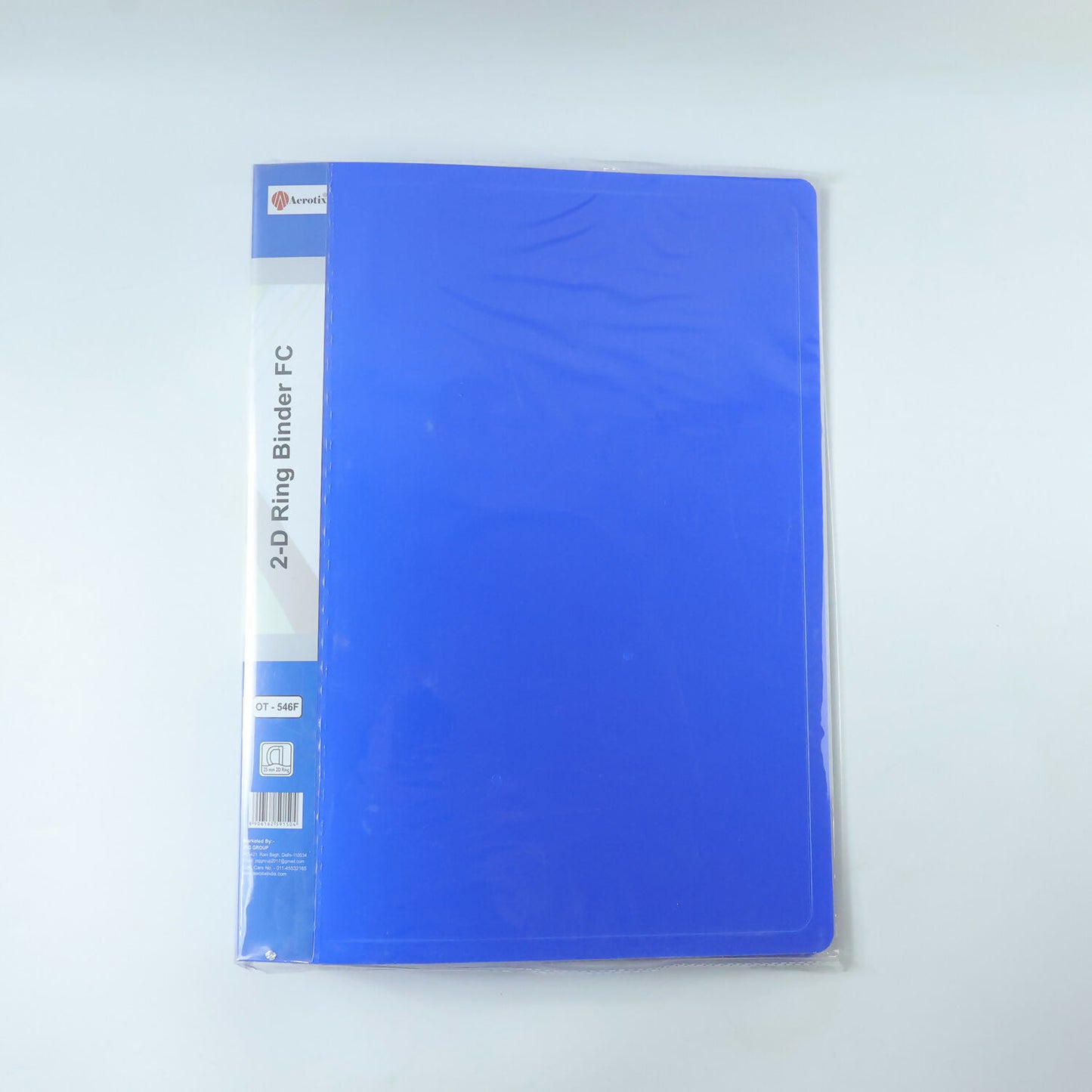 Aerotix FC 2-D Ring Binder File Folder with Inside Pocket for School, Office