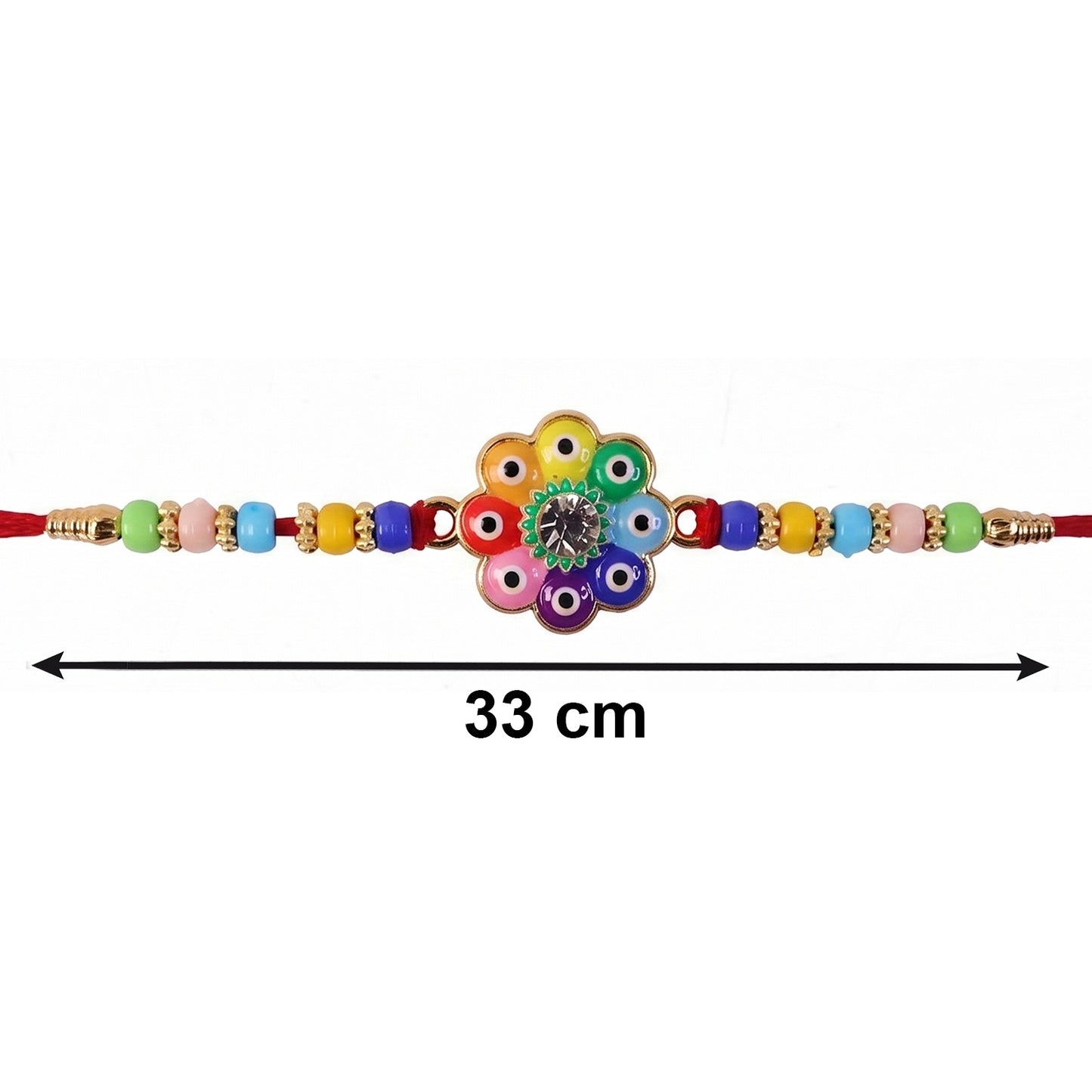 Multicolor rakhi tied on wrist for raksha bandhan