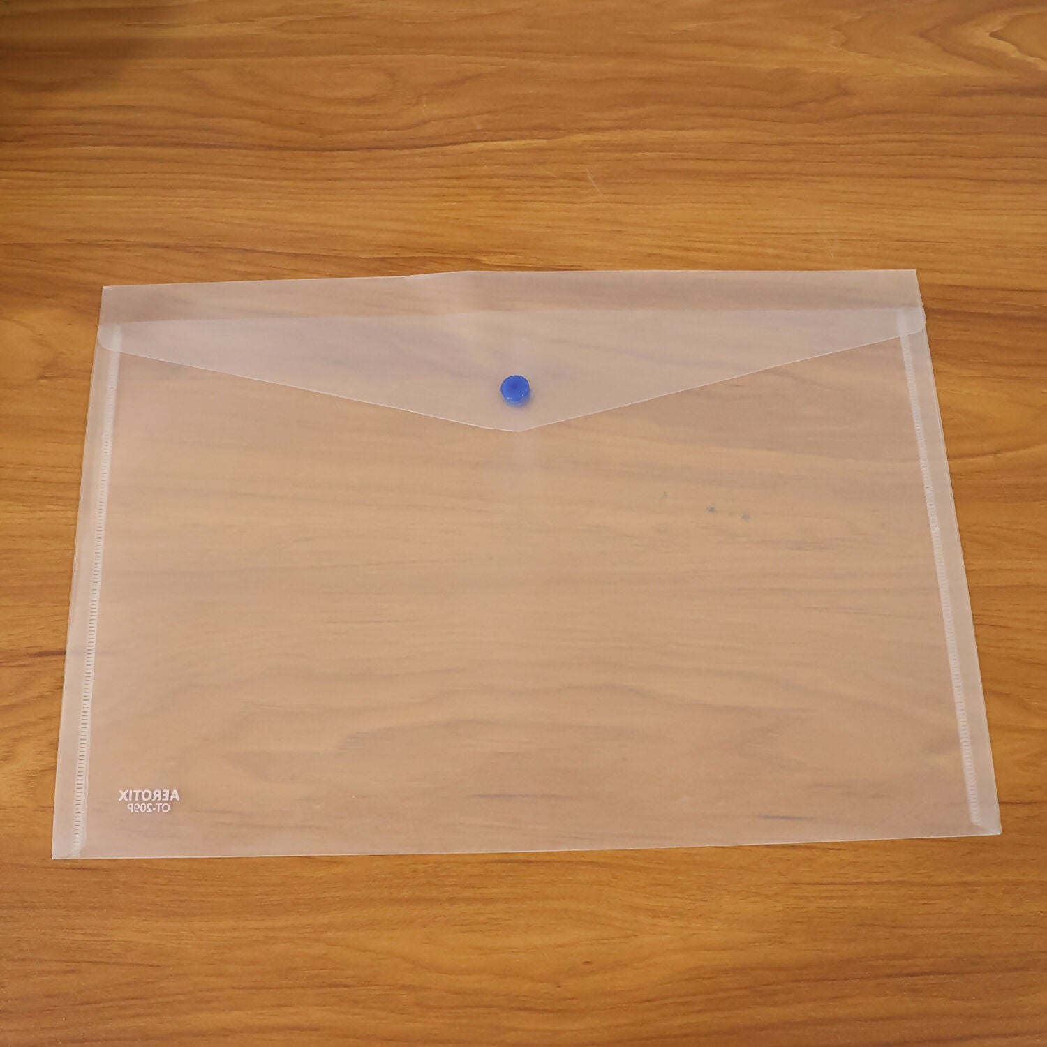 Single Pocket Button Closure Transparent Document File Folder – MIx Colour