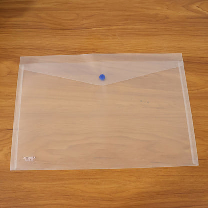 Single Pocket Button Closure Transparent Document File Folder – MIx Colour