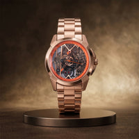 Premium Jai Shri Ram Ayodhya Ram Mandir Theme Rose Gold Metal Chain Strap Analog Watch