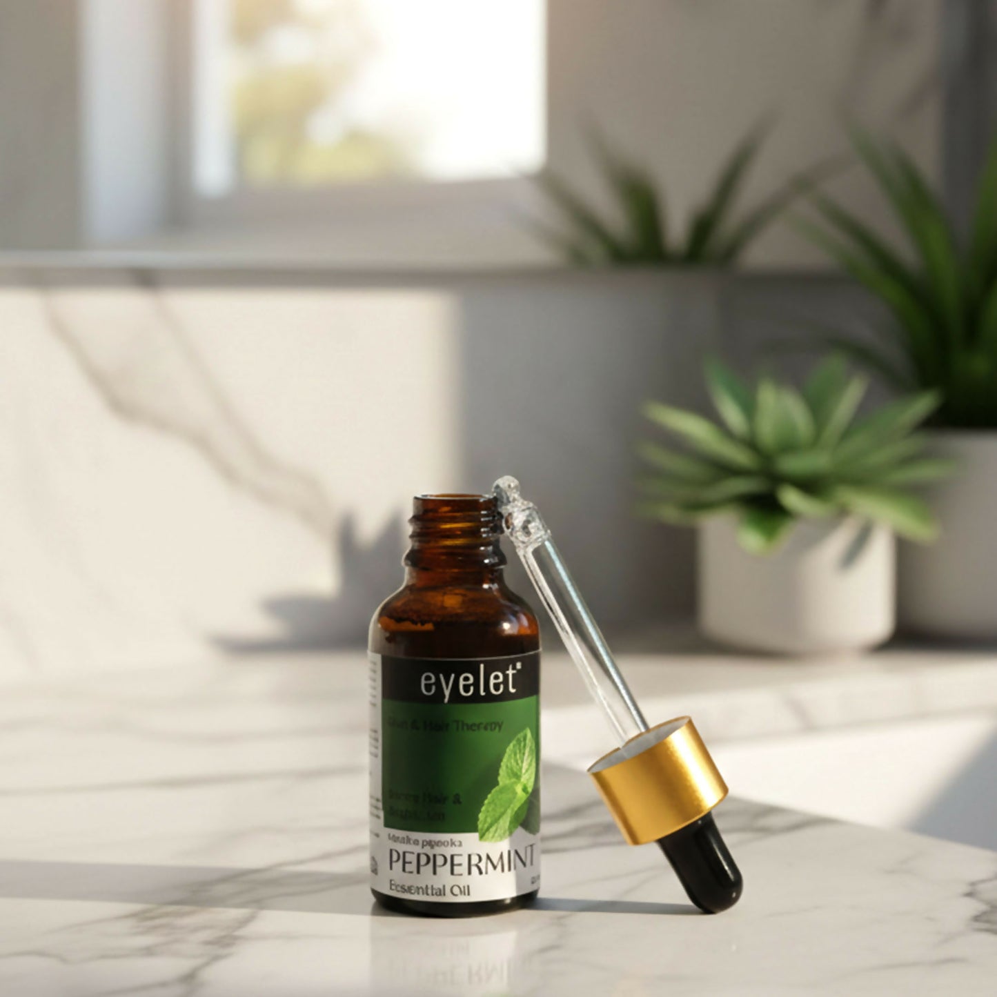 Eyelet Peppermint Essential Oil for Strong Hair & Bright Skin Fresh Mint Aroma Oil with Dropper (30Ml)