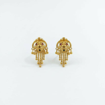 5 Line Side Latkan Golden Earrings for Women & Girls – Fancy Traditional Mina Gift
