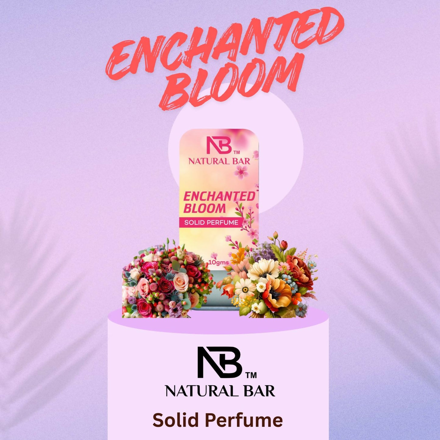 Enchanted Bloom solid perfume container with floral design