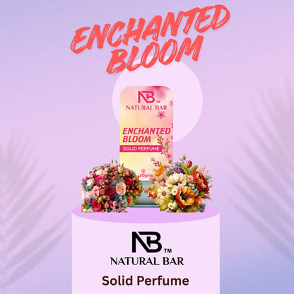Enchanted Bloom solid perfume container with floral design
