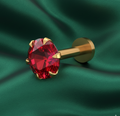 Gold plated Ruby AD Stud Earrings for women and girls