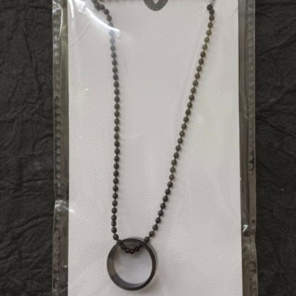 Elegant Small Black Round Shape Pendant Necklace for Men