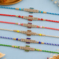 Broad Stone Panel Rakhi with Dazzling AD Sparkle (Pack of 6)
