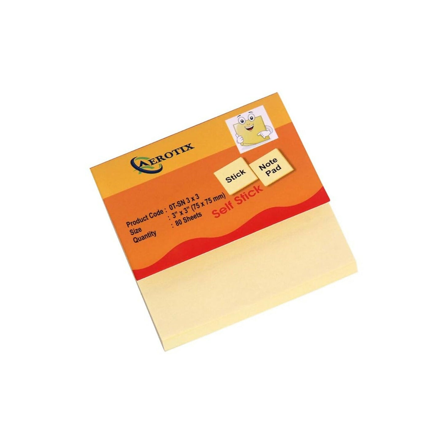 Self Sticky Notes Pad Yellow with Strong Adhesive (75×75 mm, 80 Sheets,6 Pack Combo)