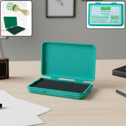 Officemate Small Stamp Pad Feather Touch Green Ink Long-Life Micro Cellular Foam (88cm x54cm)