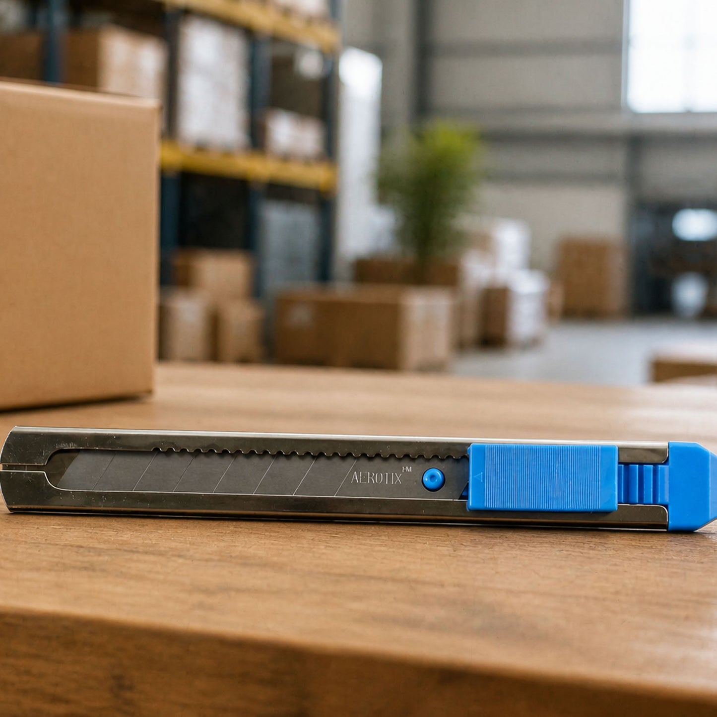 Slim Metal Body Paper Cutter Knife with Snap Off Blade & Lock Slider for Home Office