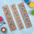 Rangoli Border Stencils – Set of 3 Traditional Wooden Designs