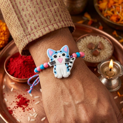 Rakhi Cute Cartoon Kitty Cat for Brother's Festive Gift (10pcs)