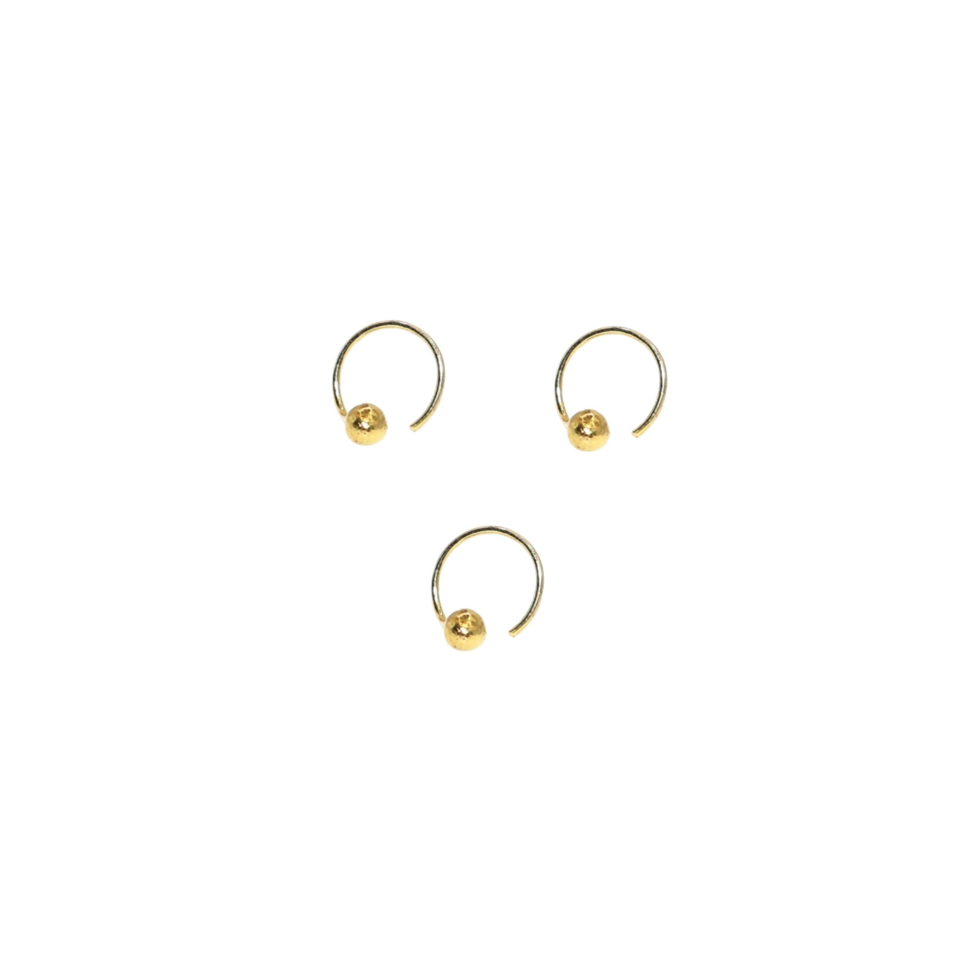 Gold Bead Nosering Laung Koka Nathni Set of 3 for women and girls