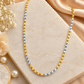 Elegant Dual-Tone Gold and Silver Box Link Chain Necklace for Women with Stylish Finish