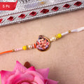 Ganesh Ji Premium Beaded Rakhi Symbol of Blessings & Prosperity (5pcs)