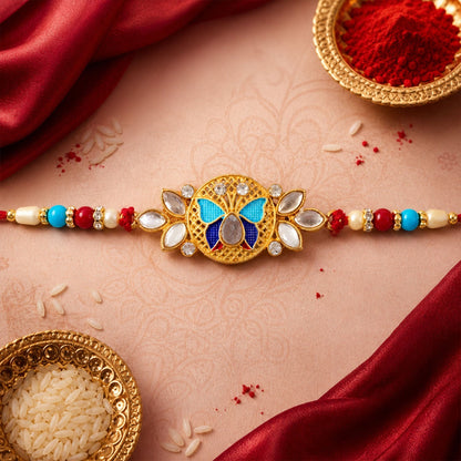 Butterfly Rakhi for Brother with Decorative Beads (5pcs)