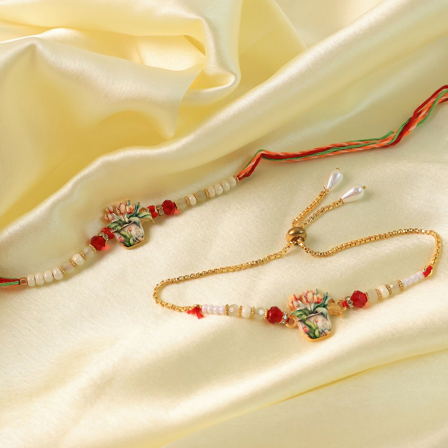 Premium Beaded Rakhi Set for Sibling Celebration