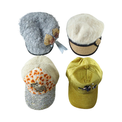Winter caps with decorative detailing