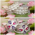 Silver Plated Toe Rings – Traditional Floral & Scalloped Design Combo