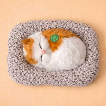 Sleeping Orange White Cat Car Dashboard Plush Cute Soft Toy Showpiece Decor