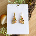 Multicolor Gemstone Drop Earrings – Elegant Leaf Motif